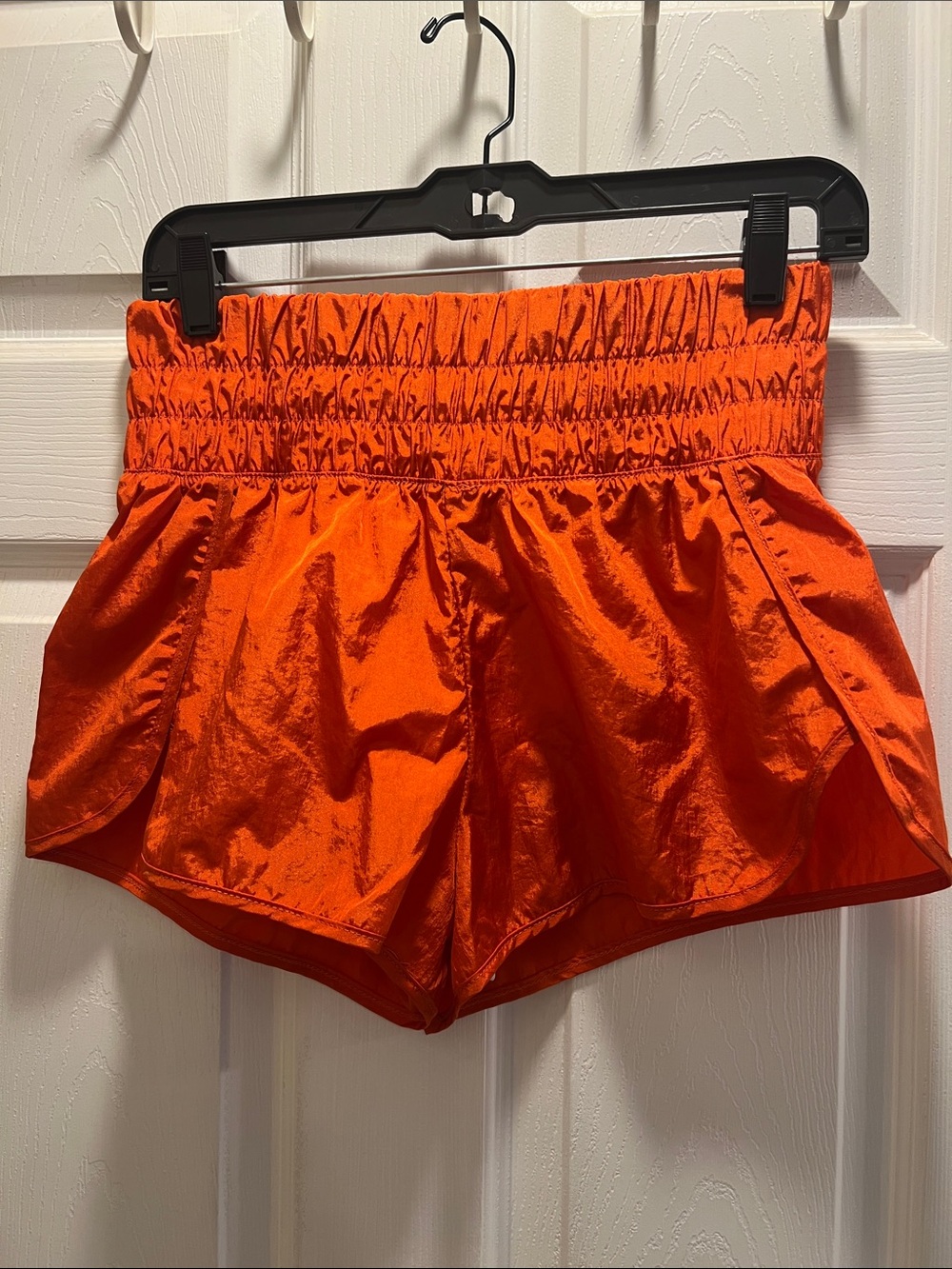 Women's High-Waist Orange Athletic Shorts
